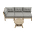 3 Seater Outdoor Sofa Set Wooden Lounge Patio Furniture Beige