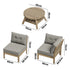 3 Seater Outdoor Sofa Set Wooden Lounge Patio Furniture Beige