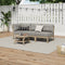 3 Seater Outdoor Sofa Set Wooden Lounge Patio Furniture Beige