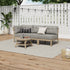 3 Seater Outdoor Sofa Set Wooden Lounge Patio Furniture Beige