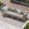 4-Piece Beige Outdoor Sofa Set, Wood Frame, Patio Furniture Set