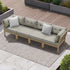4-Piece Beige Outdoor Sofa Set, Wood Frame, Patio Furniture Set