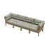 4-Piece Beige Outdoor Sofa Set, Wood Frame, Patio Furniture Set