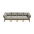 4-Piece Beige Outdoor Sofa Set, Wood Frame, Patio Furniture Set