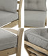 4-Piece Beige Outdoor Sofa Set, Wood Frame, Patio Furniture Set