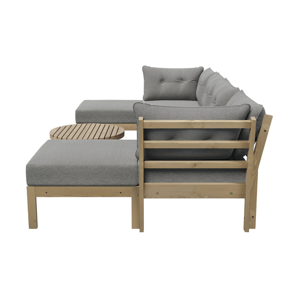 7 Piece Outdoor Lounge Sofa Set Garden Furniture Grey