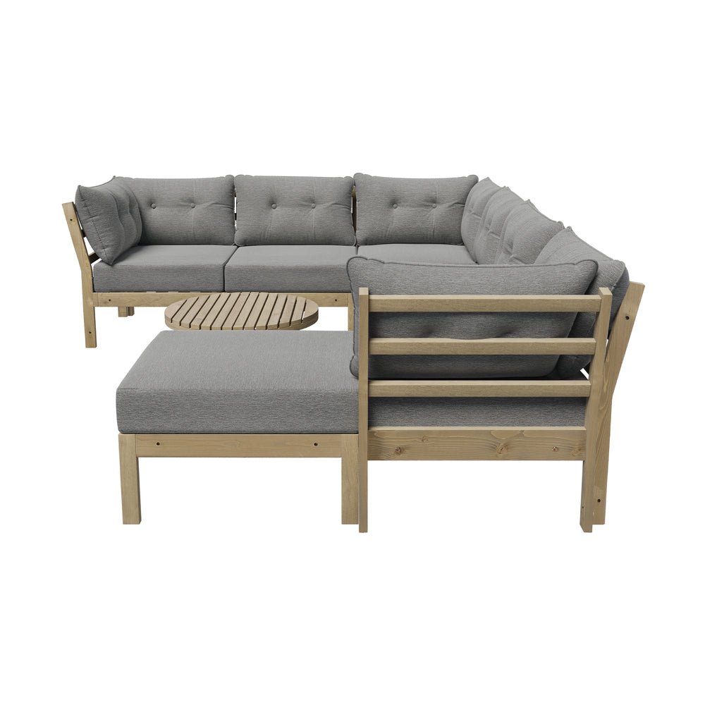 8PCS Outdoor Sofa Set Lounge Setting Table Chair Grey