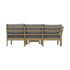 4-Piece Outdoor Sofa Set with Coffee Table, Wood Frame, Grey Tone