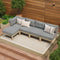 Livsip 5 Piece Outdoor Sofa Set Wooden Patio Lounge Furniture Grey