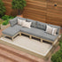 5 Piece Outdoor Sofa Set Lounge Setting Garden Grey