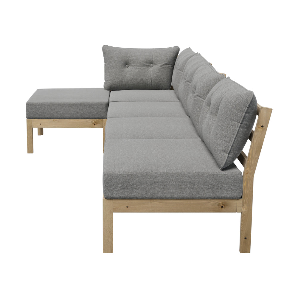 5 Piece Outdoor Sofa Set Lounge Setting Garden Grey