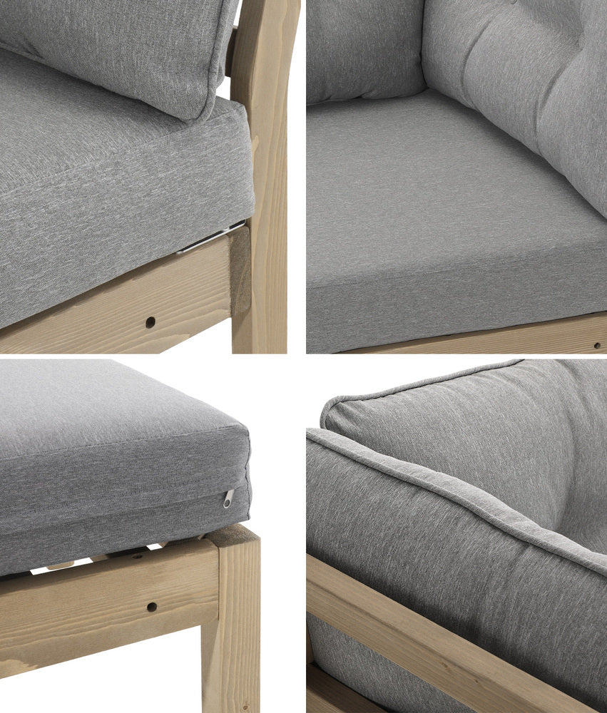 5 Piece Outdoor Sofa Set Lounge Setting Garden Grey