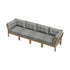 4-Piece Grey Outdoor Sofa Set, Wood Frame, Patio Furniture, 12cm