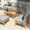 Livsip 7 Piece Outdoor Wooden Sofa Set 5 Seater Patio Lounge Grey
