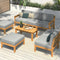 Livsip 8 Piece Outdoor Sofa Set 5 Seater Wooden Patio Lounge Grey