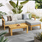5 Piece Outdoor Wooden Sofa Lounge Set 3 Seater Patio Furniture Grey