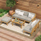 Livsip 7PCS Outdoor Sofa Set Wooden Garden Lounge with Table