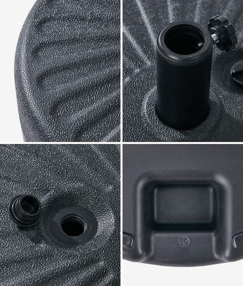 Livsip Outdoor Umbrella Base Water Pod 22KG Weight Capacity Black HDPE