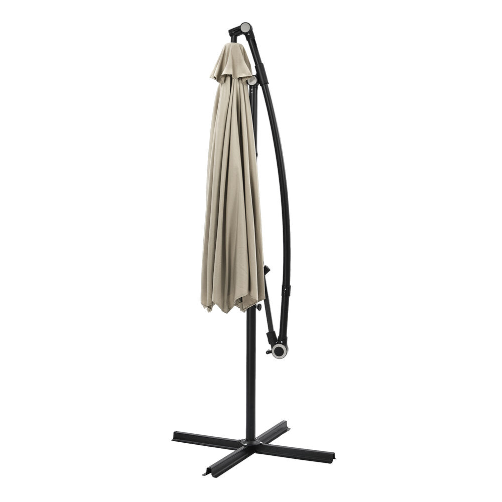 Livsip 3m Cantilever Umbrella, 360° Rotation, UPF50+ Protection, Beige