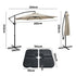 Livsip 3m Cantilever Umbrella, 360° Rotation, 60kg Base Included, Beige