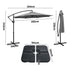 Livsip 3m Cantilever Umbrella, 360° Rotation, 60kg Base Included, Charcoal