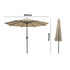 Livsip 3m Garden Shade Outdoor Umbrella with Tilt Adjustment, Beige Canopy