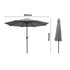 Livsip 3m Garden Shade Outdoor Umbrella with Tilt Adjustment, Charcoal