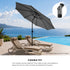 Livsip 3m Garden Shade Outdoor Umbrella with Tilt Adjustment, Charcoal