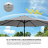 Livsip 3m Garden Shade Outdoor Umbrella with Tilt Adjustment, Charcoal