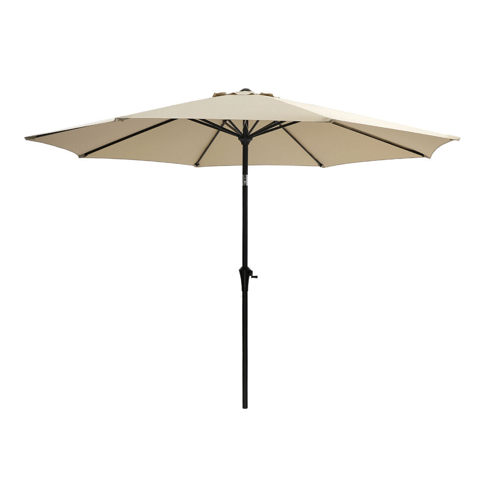Livsip 3m Garden Shade Outdoor Umbrella with 40° Tilt & Base, Beige Canopy