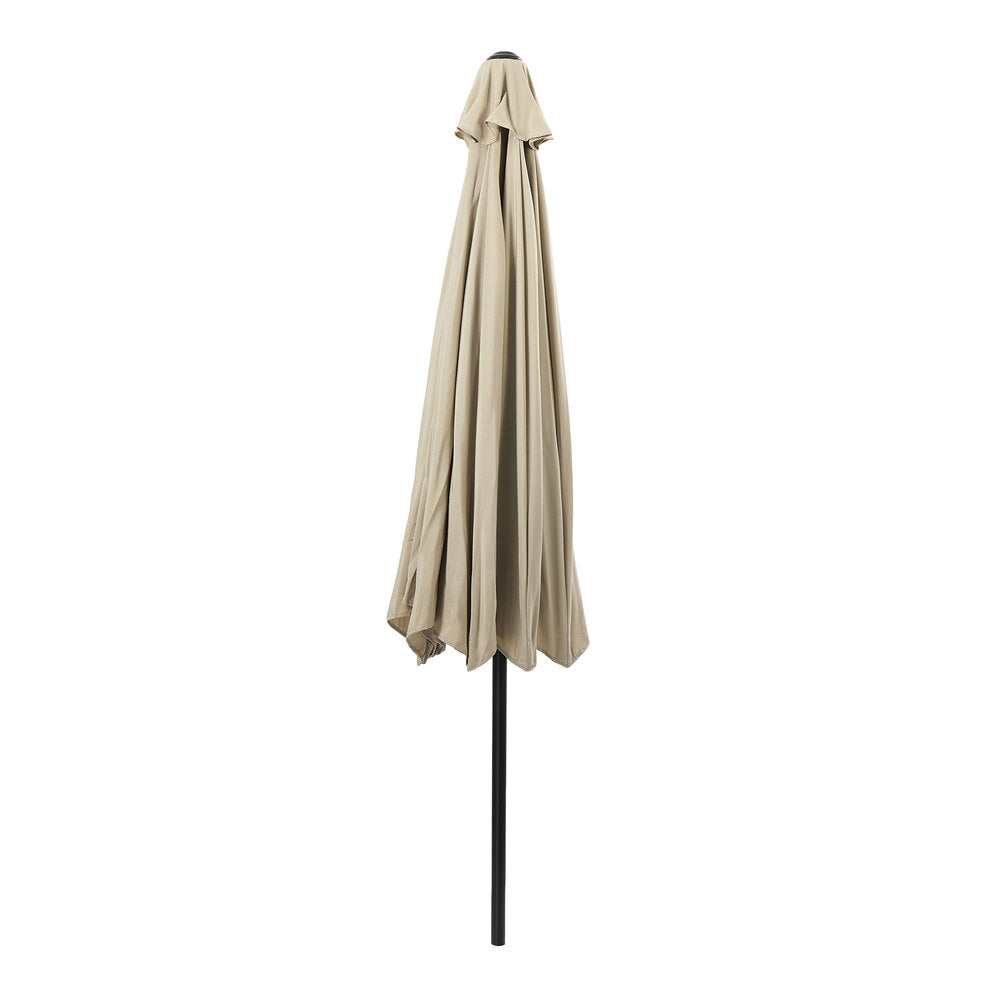 Livsip 3m Garden Shade Outdoor Umbrella with 40° Tilt & Base, Beige Canopy
