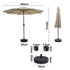 Livsip 3m Garden Shade Outdoor Umbrella with 40° Tilt & Base, Beige Canopy