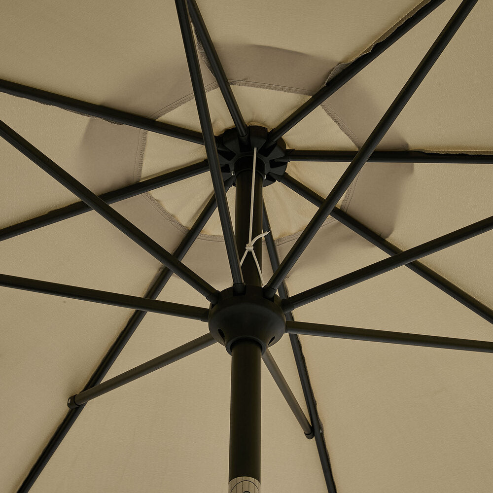 Livsip 3m Garden Shade Outdoor Umbrella with 40° Tilt & Base, Beige Canopy