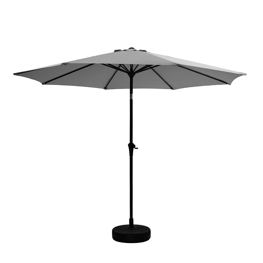 Livsip 3m Garden Shade Outdoor Umbrella with 40° Tilt & Base, Charcoal