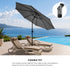 Livsip 3m Garden Shade Outdoor Umbrella with 40° Tilt & Base, Charcoal