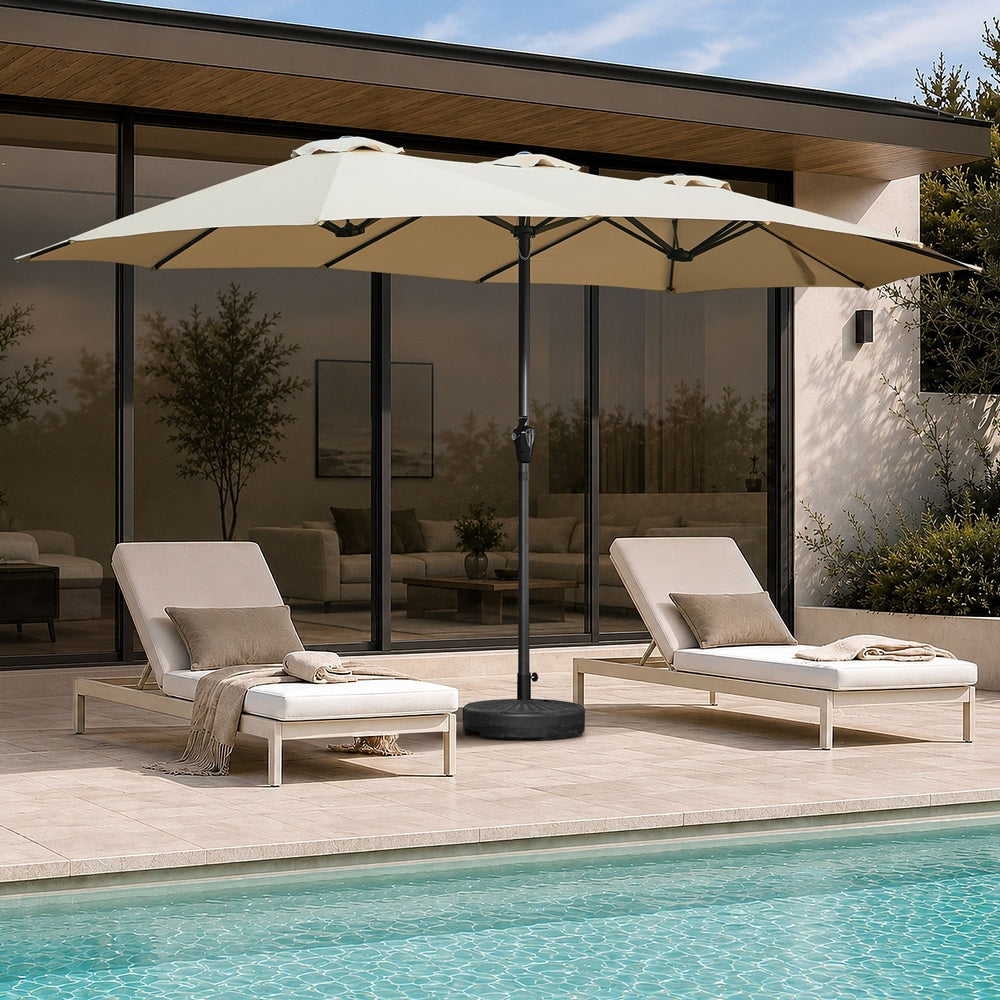 Livsip Outdoor Umbrella 4.52M Double-Sided Umbrellas Shade Beige