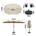 Livsip Outdoor Umbrella 4.52M Double-Sided Umbrellas Shade Beige
