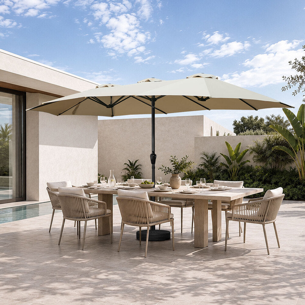 Livsip Outdoor Umbrella 4.52M Double-Sided Umbrellas Shade Beige