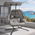 Livsip 2 Seater Hanging Swing Chair Patio Lounge with Adjustable Canopy Grey