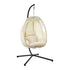 Livsip Outdoor Egg Hanging Chair Swing Seat with Stand Cushions Beige
