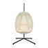 Livsip Outdoor Egg Hanging Chair Swing Seat with Stand Cushions Beige