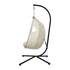 Livsip Outdoor Egg Hanging Chair Swing Seat with Stand Cushions Beige