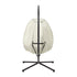 Livsip Outdoor Egg Hanging Chair Swing Seat with Stand Cushions Beige
