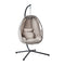 Livsip Outdoor Egg Hanging Chair Swing Seat with Stand Cushions Grey