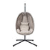 Livsip Outdoor Egg Hanging Chair Swing Seat with Stand Cushions Grey