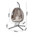 Livsip Outdoor Egg Hanging Chair Swing Seat with Stand Cushions Grey