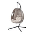 Livsip Outdoor Egg Hanging Chair Swing Seat with Stand Cushions Grey