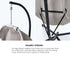Livsip Outdoor Egg Hanging Chair Swing Seat with Stand Cushions Grey