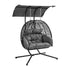 Swing Chair 2 Seater Hanging Egg Chair with Adjustable Canopy Black