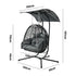 Swing Chair 2 Seater Hanging Egg Chair with Adjustable Canopy Black